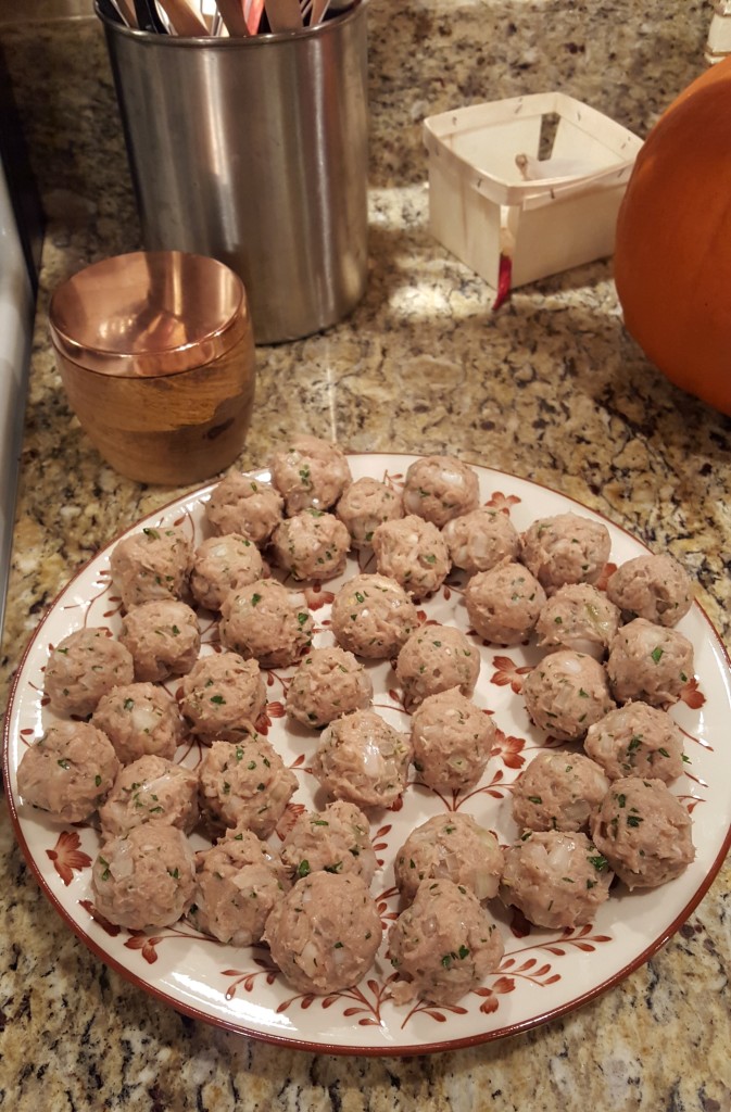 The meat mixture was pretty moist, but the meatballs came out nicely.