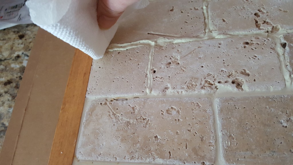 Press grout into cracks
