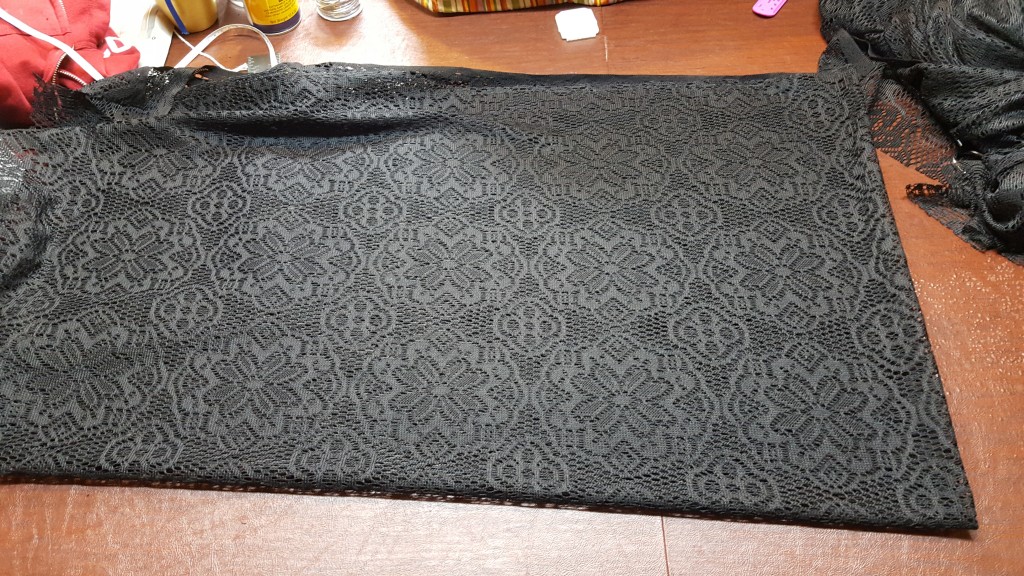 Cut rectangle of fabric