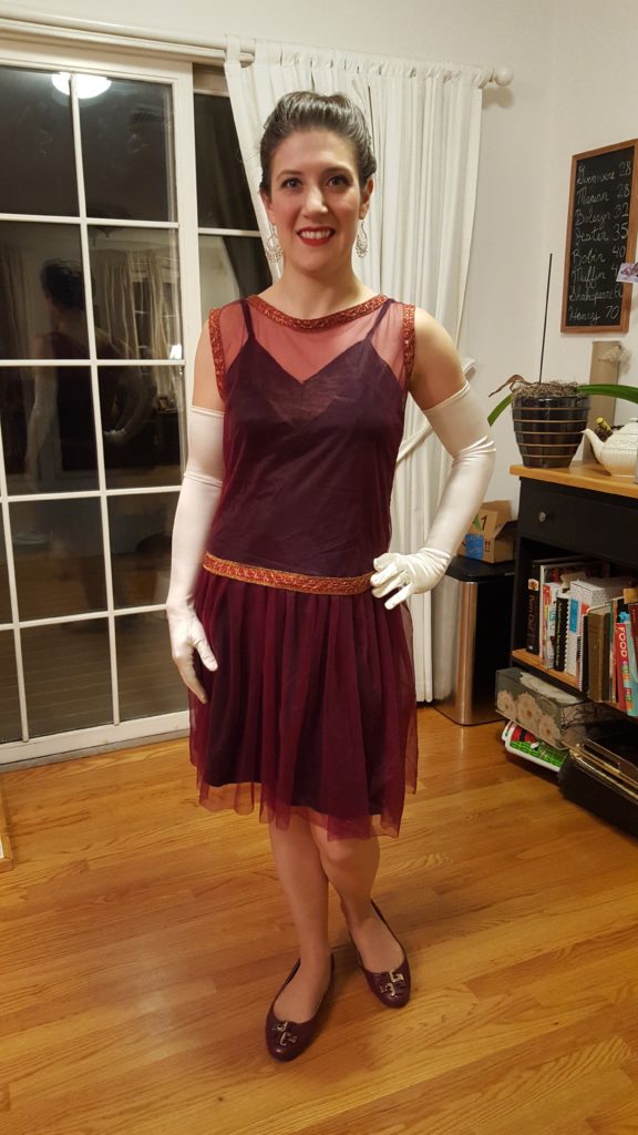 Front view of flapper dress.