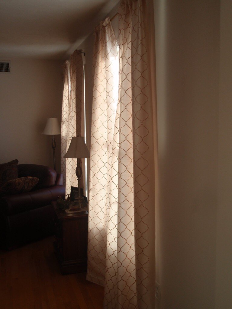 Curtains from the side.