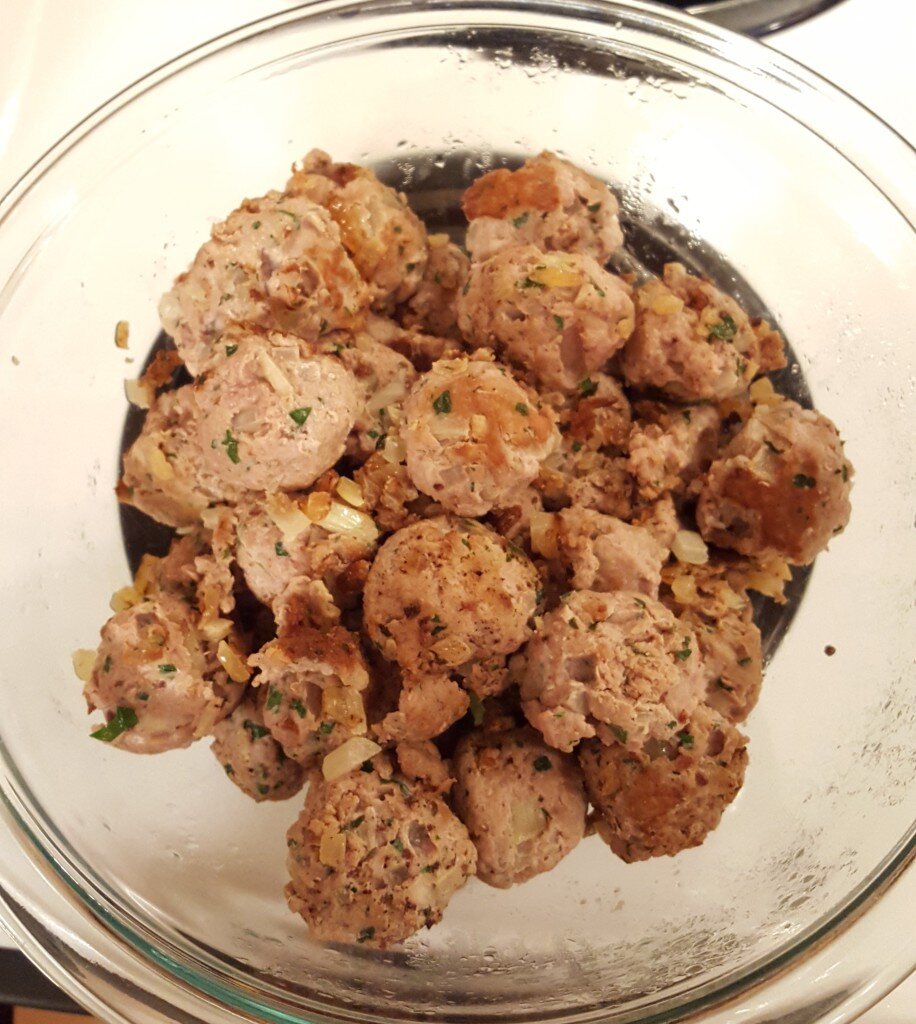 Browned turkey meatballs