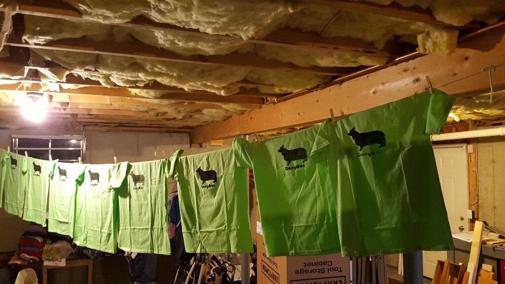 My basement looks like a screen print shop!
