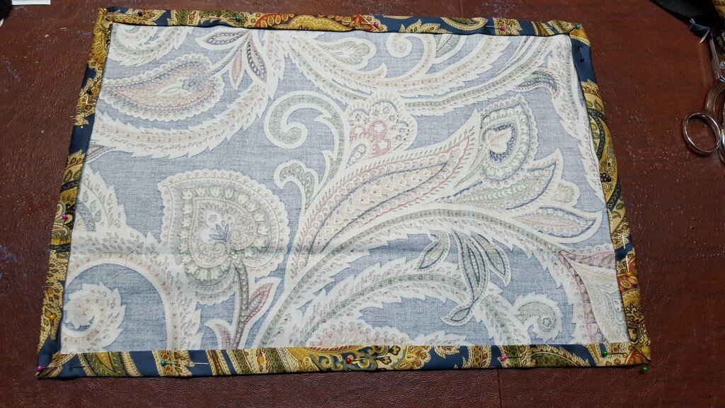 Pin and stitch edges