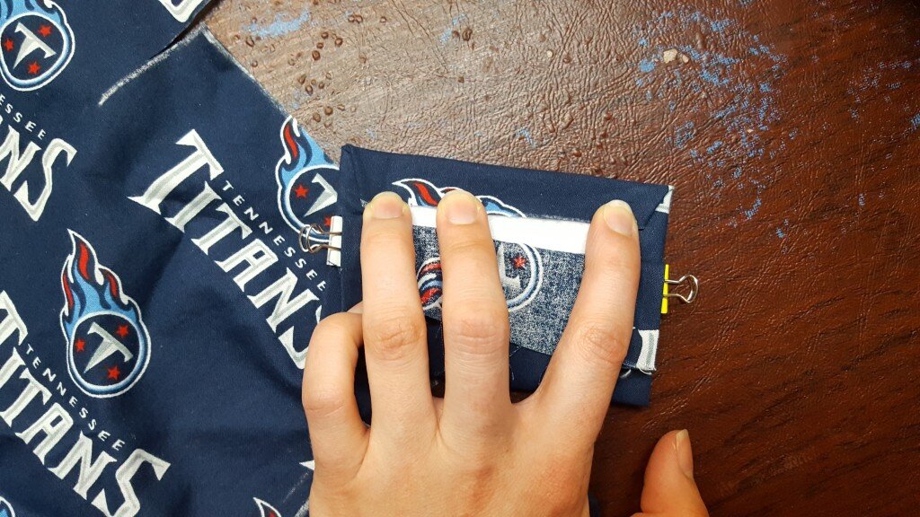 Fold in edges so they will not show.