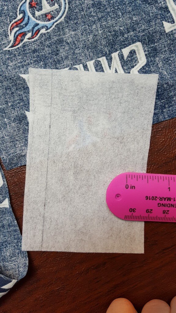Draw a 1/2" frame on interfacing. 