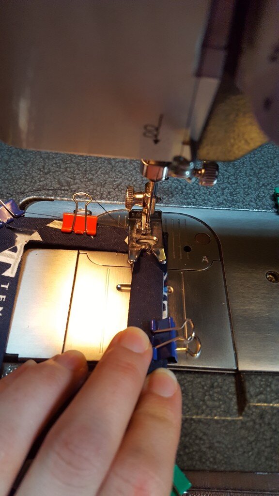 Stitch 1/8" from the inside of the frame. 