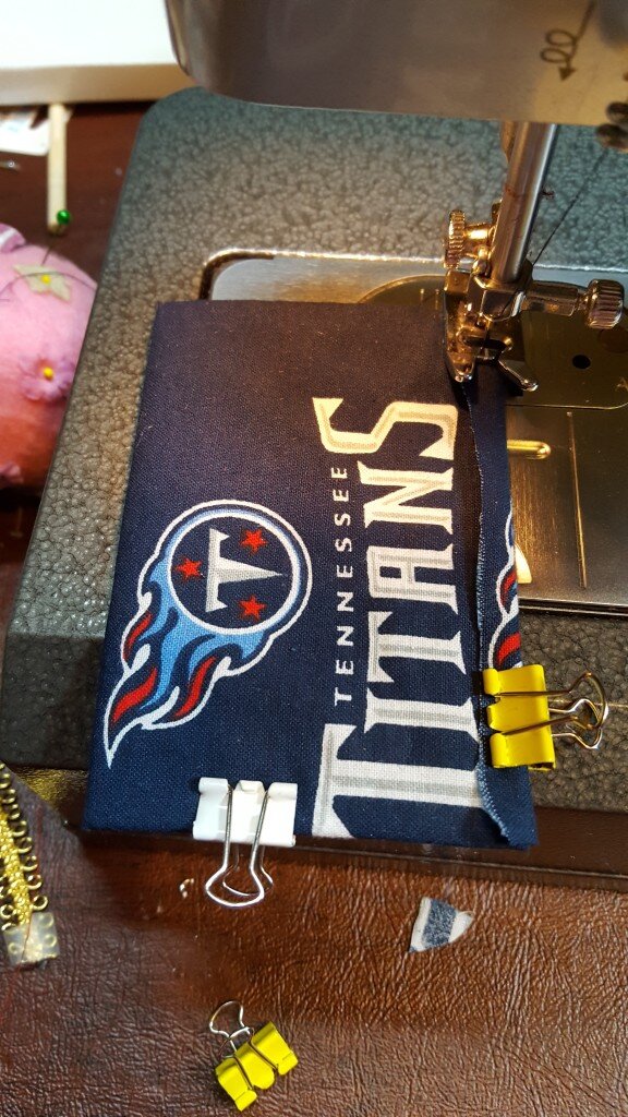 Fold "good" side of fabric over "bad" side of fabric. 