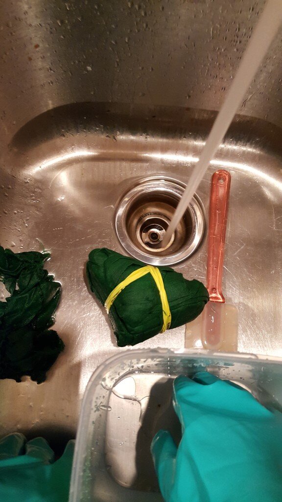 Rinse in cold water.