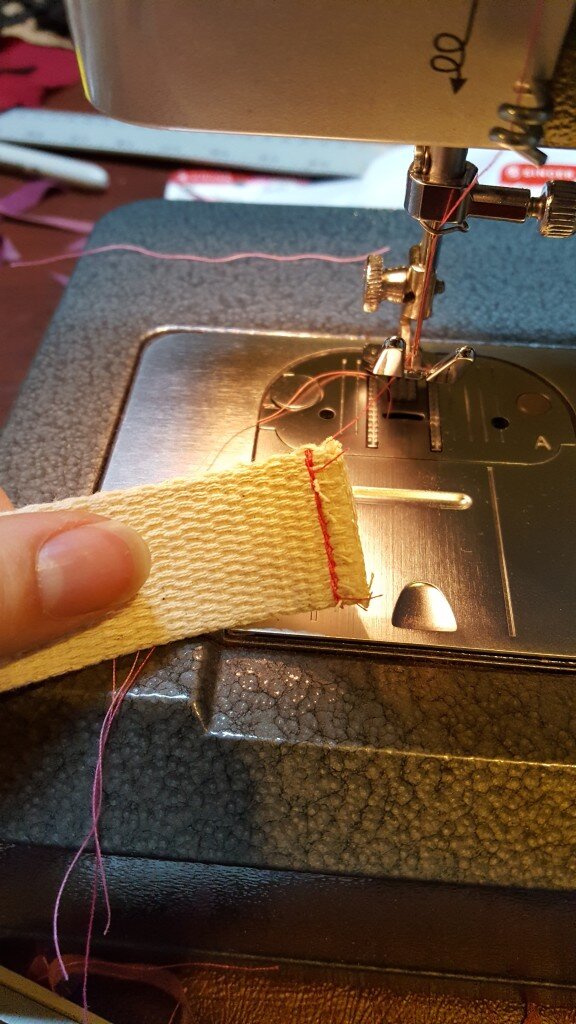 Stitch ends to prevent fraying