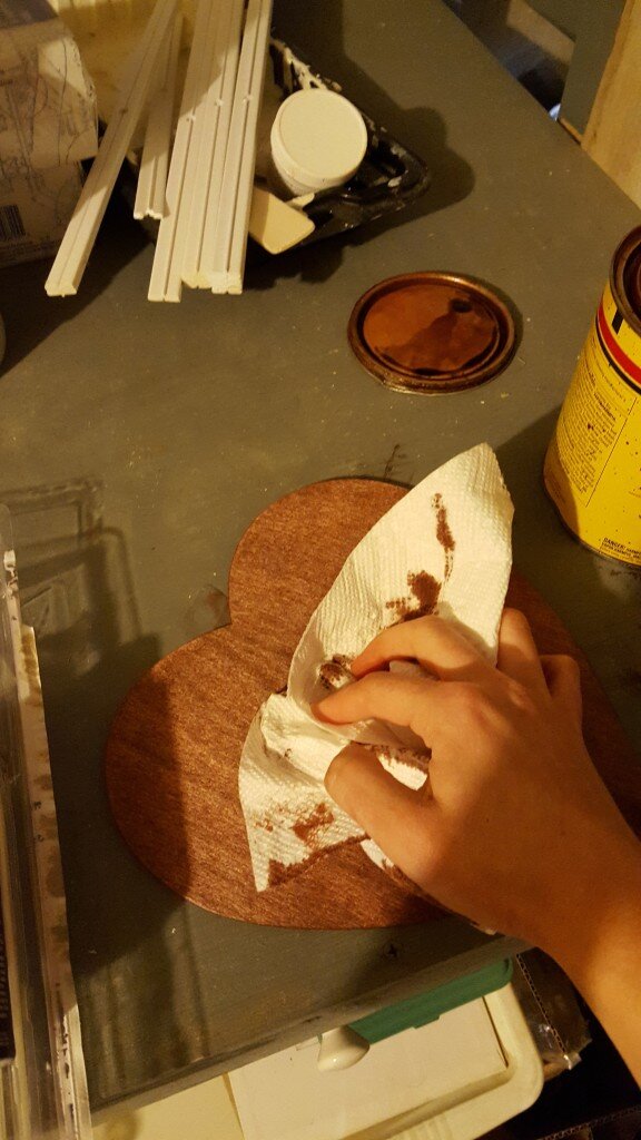 Remove excess stain.