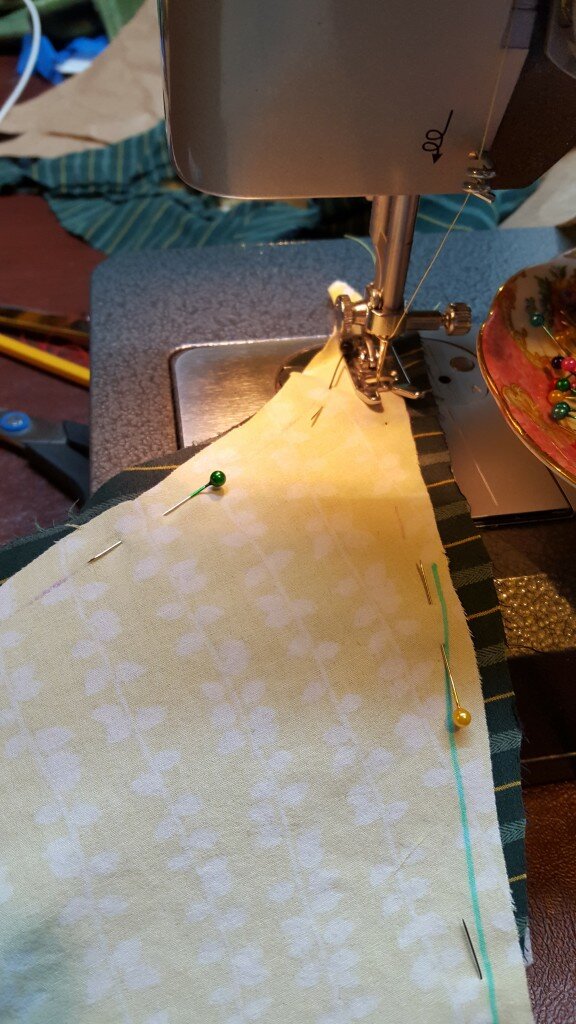 Pin and stitch body fabric together