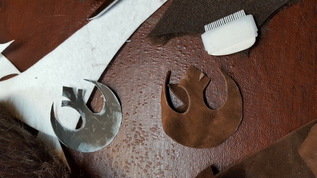 Cut rebel symbol out of suede