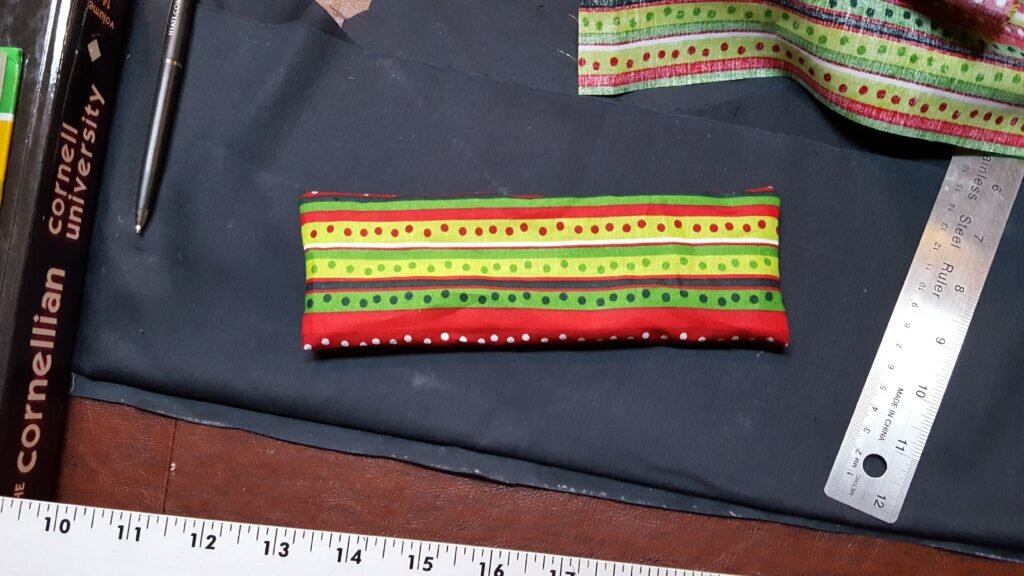 Turn inside out and press. 