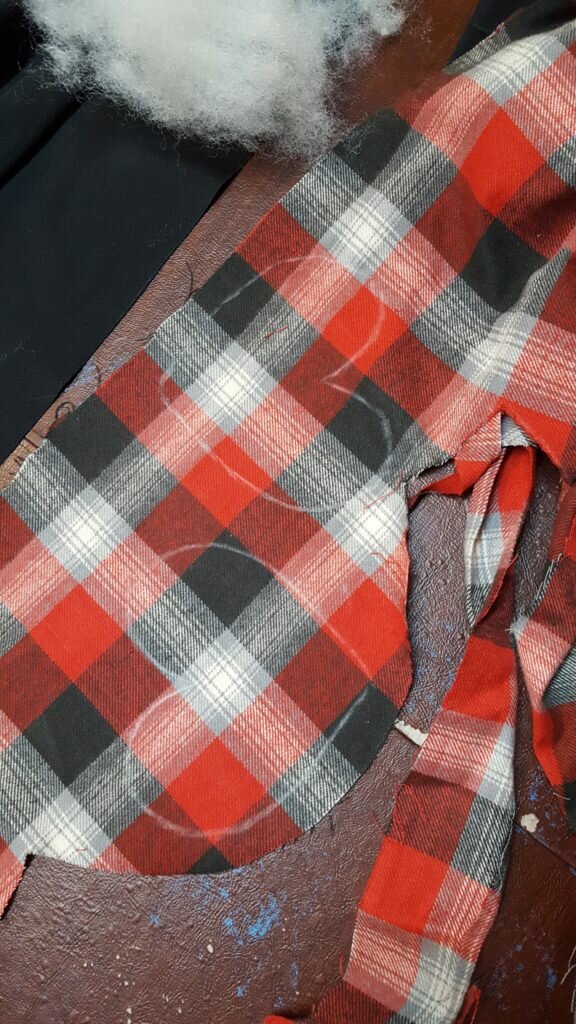 Trace two hearts on flannel on the bias. 