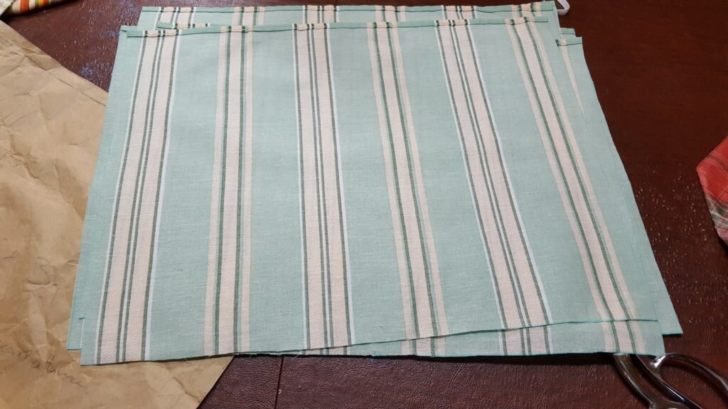 Cut contrasting material for pleats. 