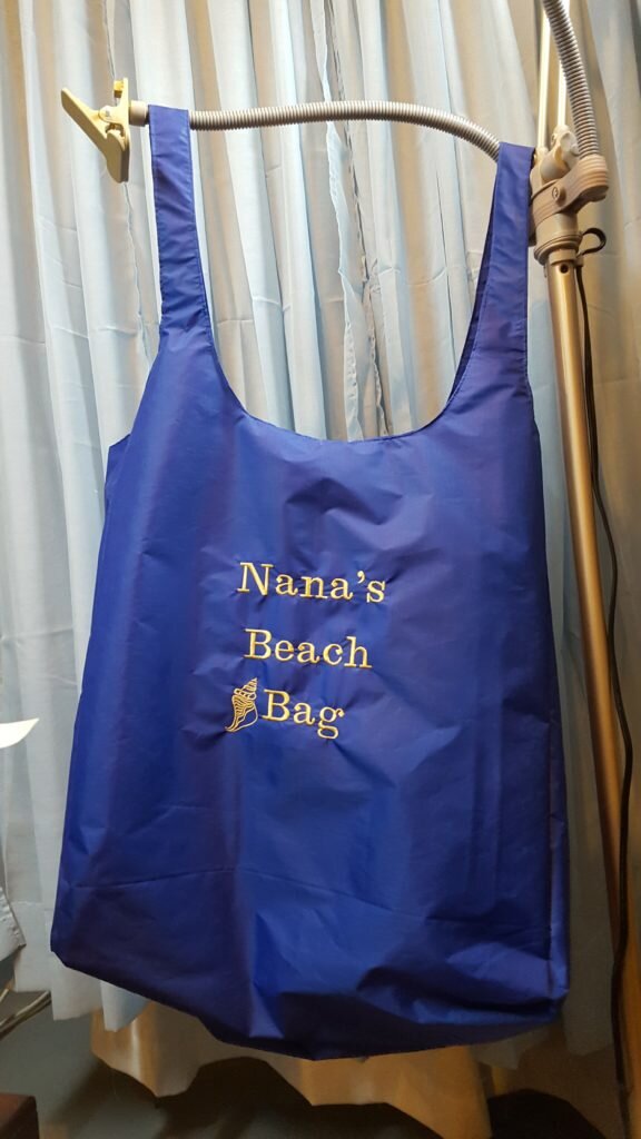 My friend wanted the bag to say "Nana's Beach Bag" on the front. HIs wife is now "Nana" to his young grandson!
