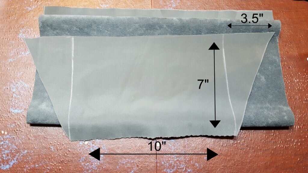 Cut trapezoid with dimensions specified.